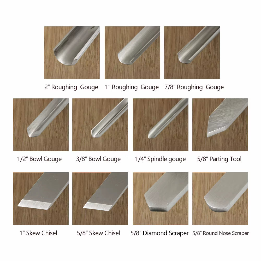HSS Woodturning Gouge Wood Lathe Turning Tools Spindle Bowl Carpentry Chisel with Walnut Handle for Woodworking