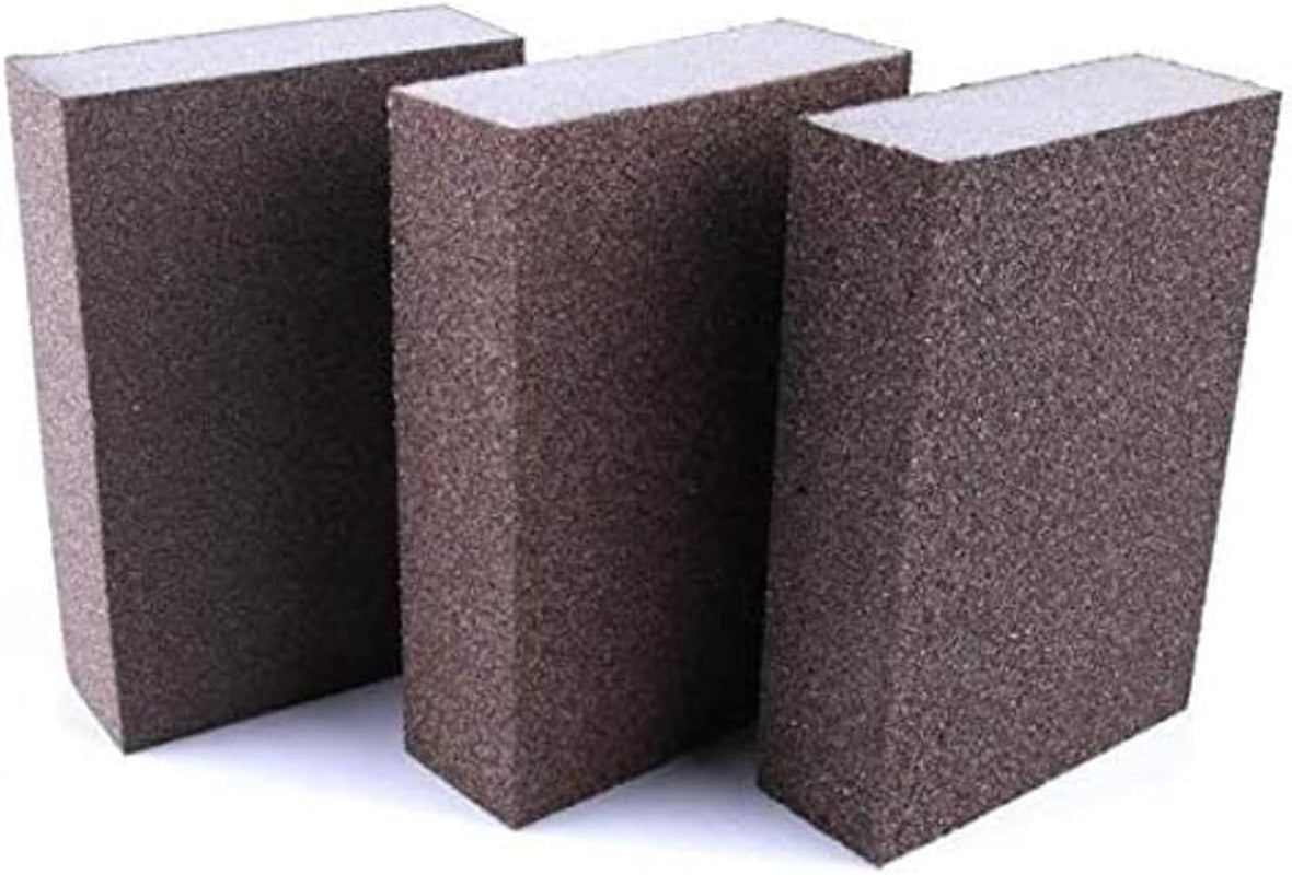 Sponge Emery Cloth Sandpaper Blocks Buffing Diamond Polishing Pads Hand Sanding Tool 6Pcs (220 Grit)