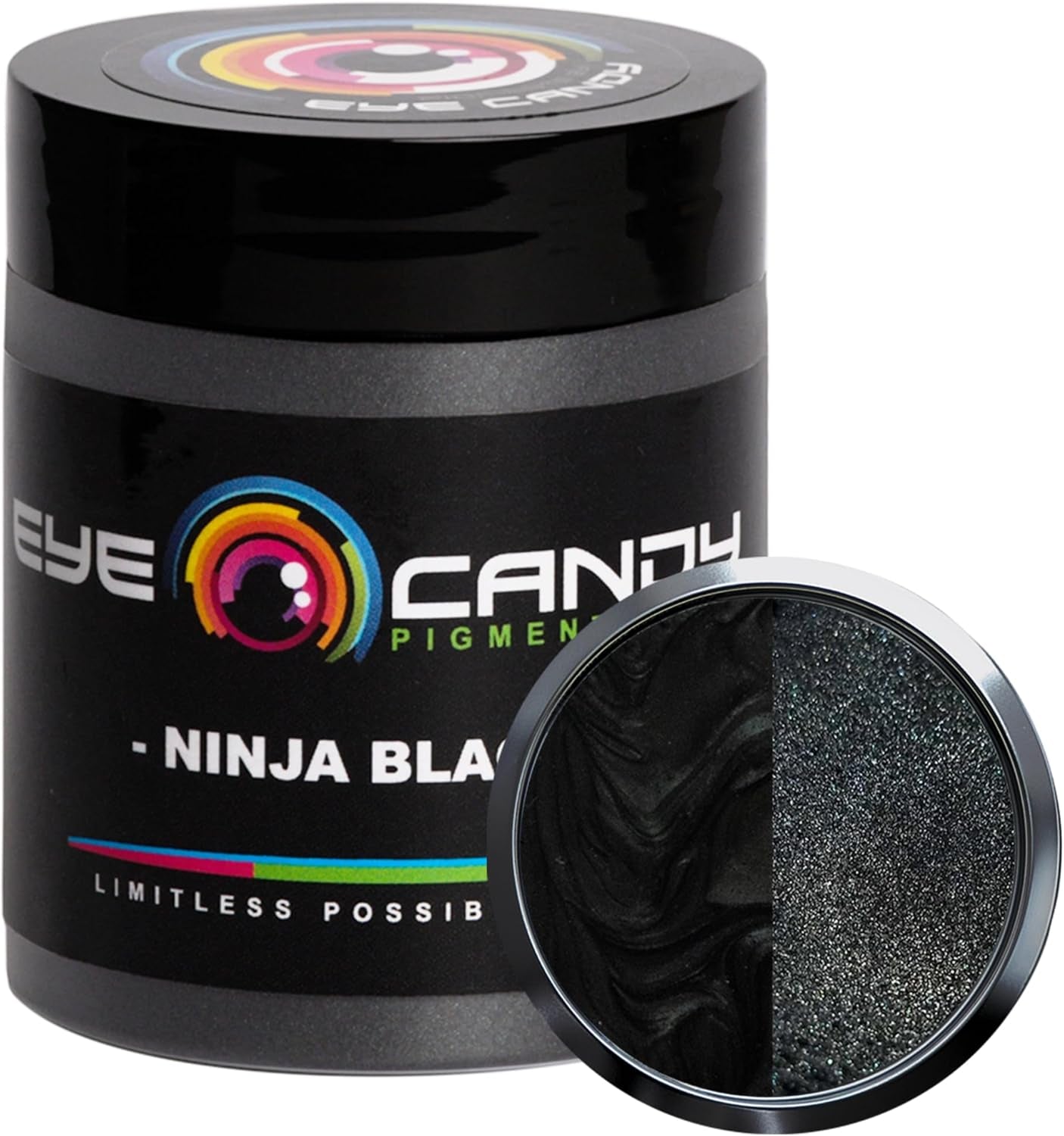 Premium Mica Powder Pigment “Ninja Black” (25G) Multipurpose DIY Arts and Crafts Additive | Woodworking, Epoxy, Resin, Bath Bombs, Paint, Soap, Nail Polish, Lip Balm (Ninja Black, 25G)