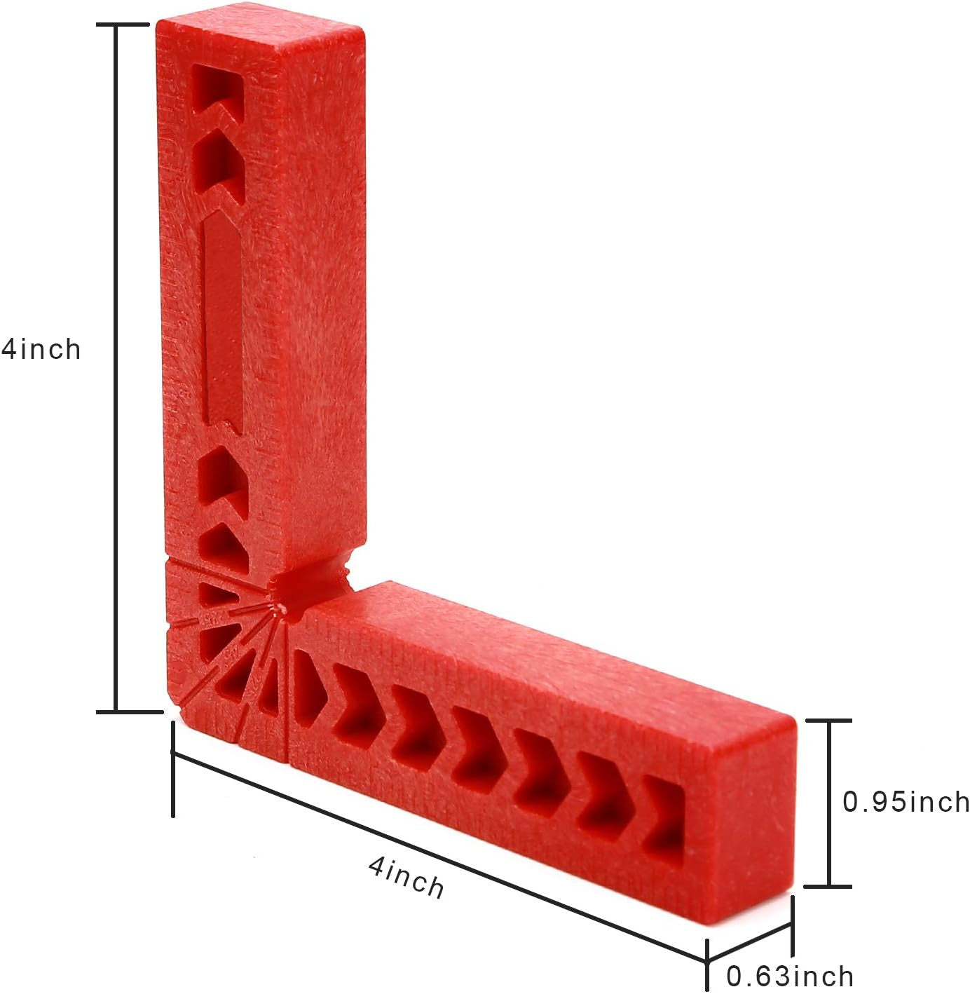 6 PCS 4 Inch 90 Degree Positioning Squares, Right Angle Clamps Woodworking Carpenter Corner Clamping Square Tool for Picture Frames, Boxes, Cabinets or Drawers, Red