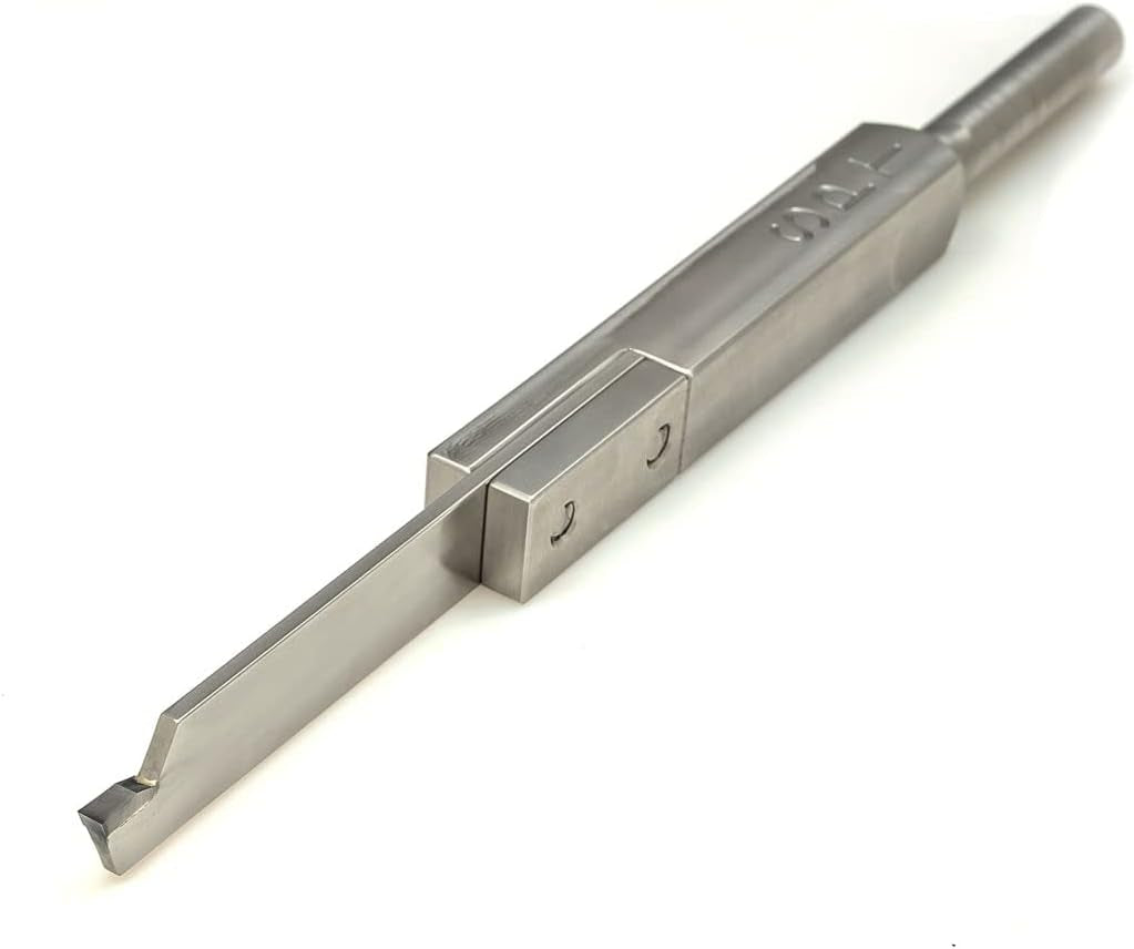 Carbide Simple Parting Grooving Tool for Wood Turning Lathe, Re-Sharpenable (With 17" Interchangeable Handle with Foam Grip), USA Made