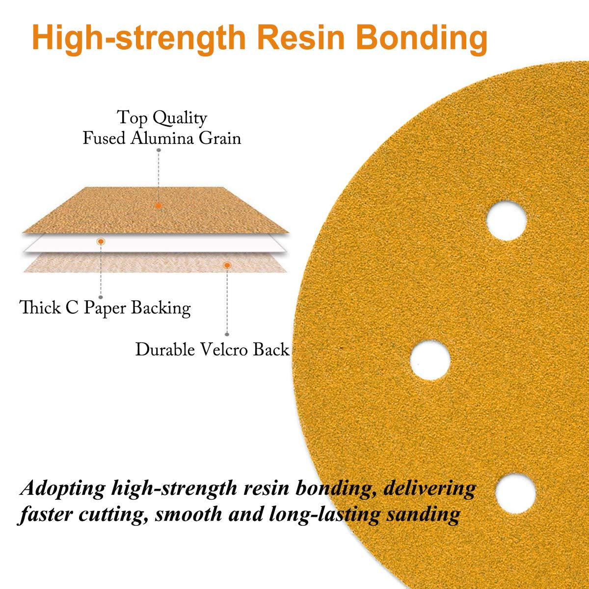 6-Inch 6-Hole Hook and Loop Sanding Discs 800-Grit, Random Orbital Sandpaper for Automotive and Woodworking, 100-Pack
