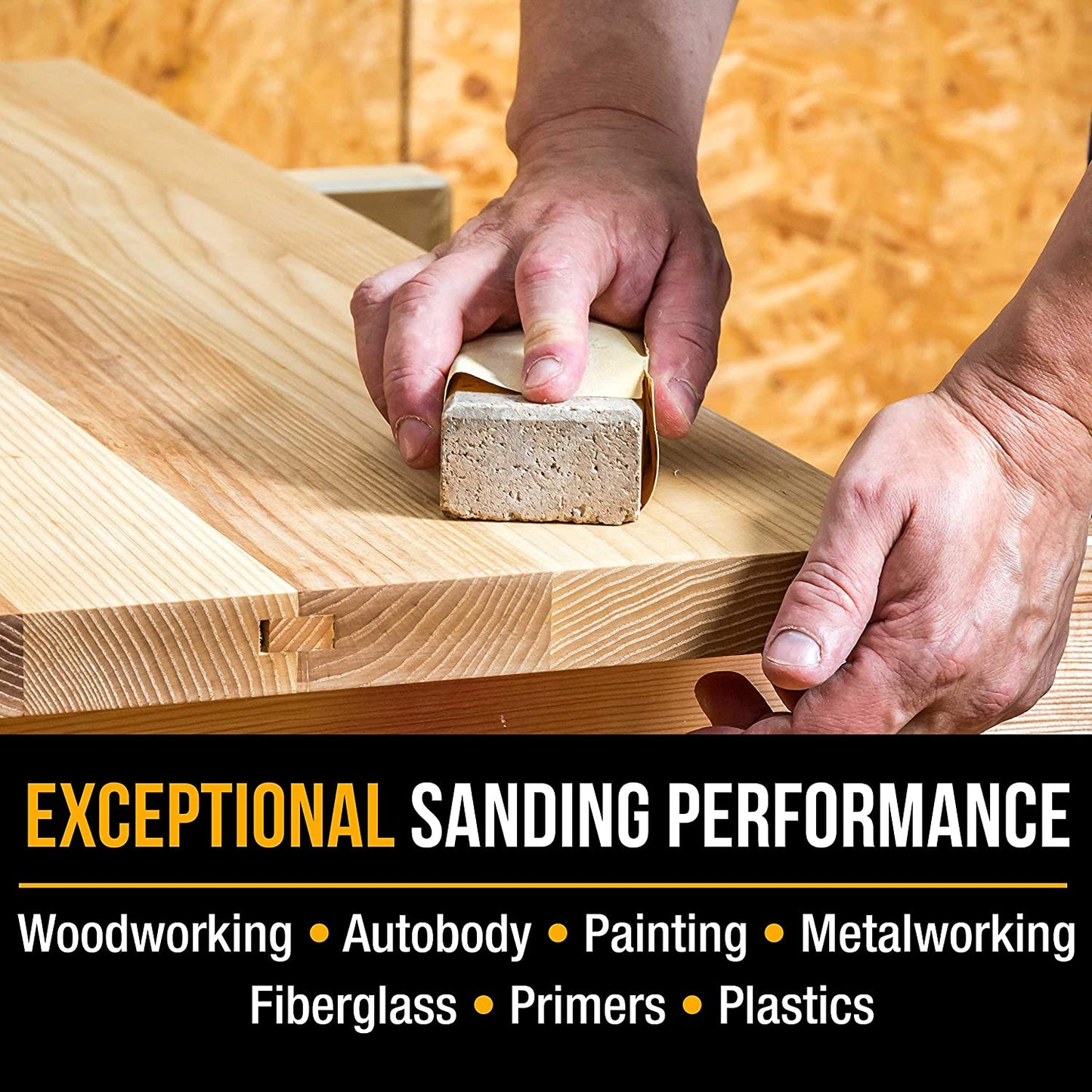 Premium - 320 Grit Gold - Hook & Loop Backing Longboard Continuous Sandpaper Roll, 2-3/4" Wide, 12 Yards Long - for Automotive & Woodworking Air File Long Board Sanders, Hand Sanding Blocks