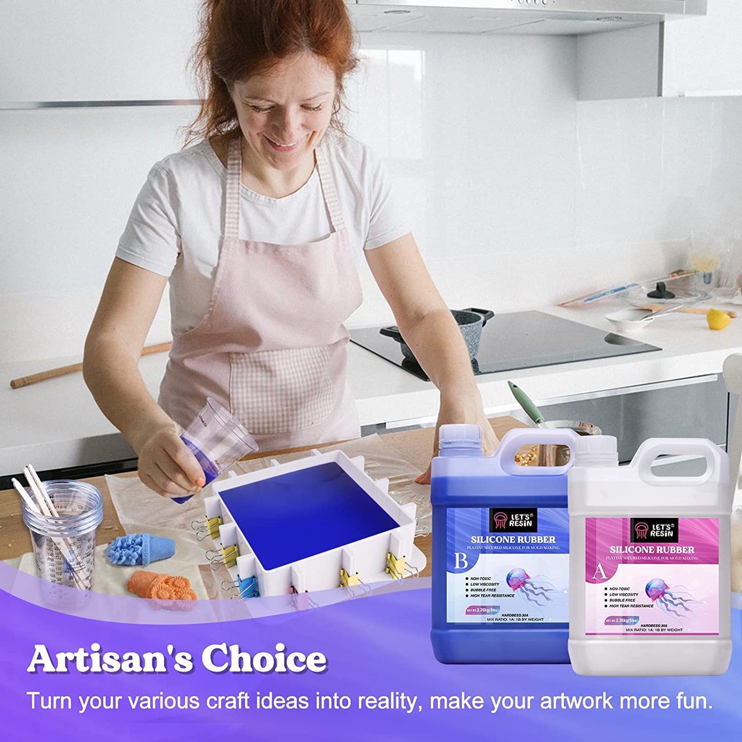 Silicone Mold Making Kit, Mold Making Silicone Rubber 30A, Platinum Silicone