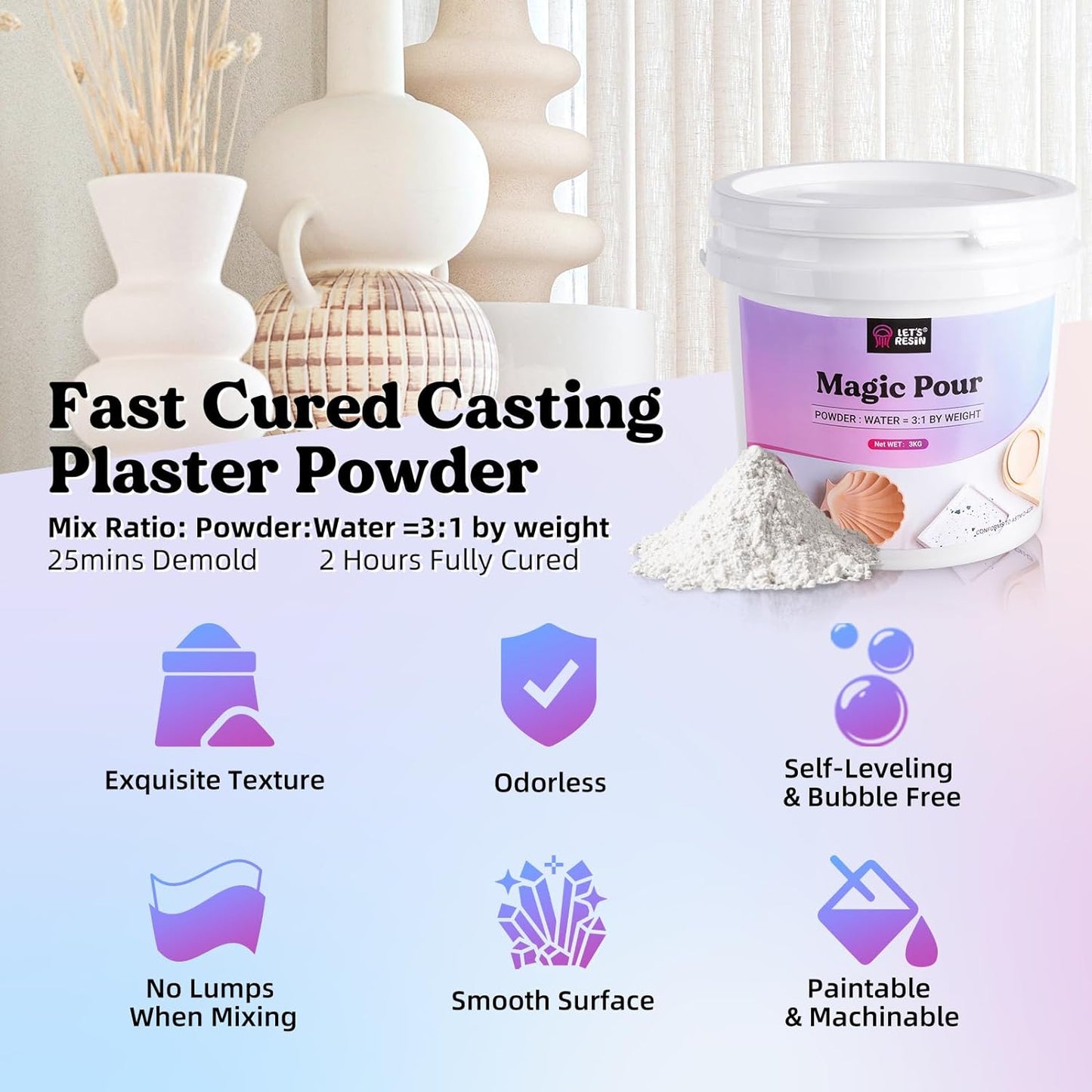 Resin Casting Powders 3000G, Fast Cured Casting Resin Kit for Beginners,20~3