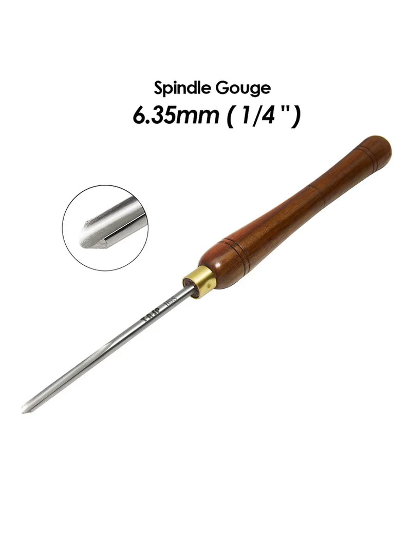 HSS Woodturning Gouge Wood Lathe Turning Tools Spindle Bowl Carpentry Chisel with Walnut Handle for Woodworking