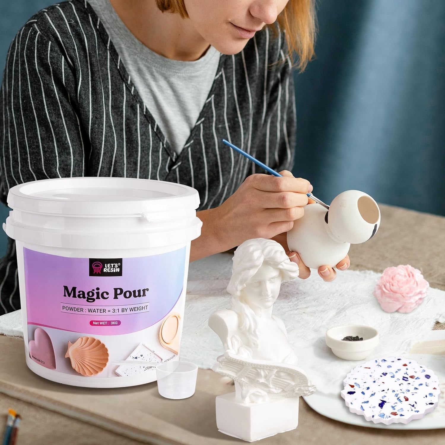 Resin Casting Powders 3000G, Fast Cured Casting Resin Kit for Beginners,20~3