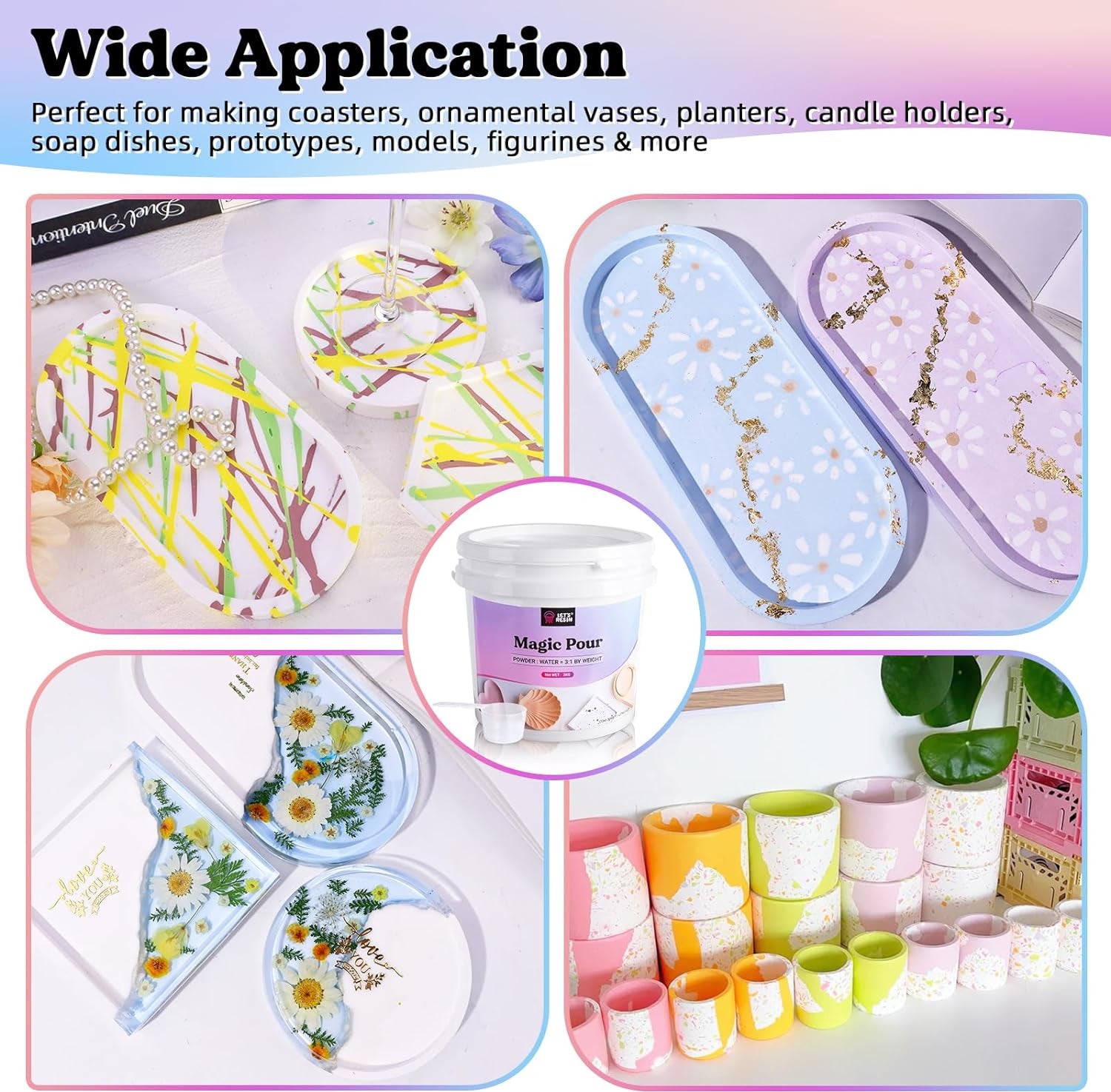 Resin Casting Powders 3000G, Fast Cured Casting Resin Kit for Beginners,20~3
