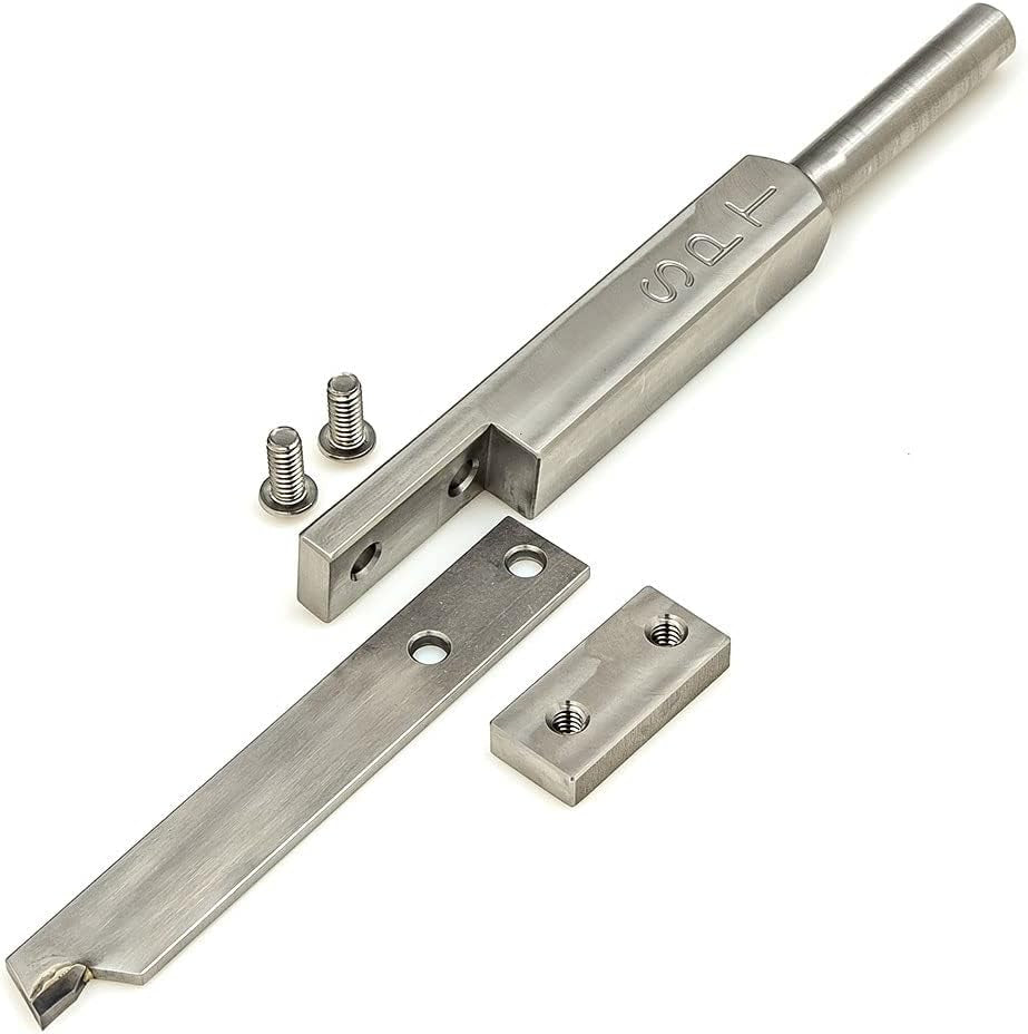 Carbide Simple Parting Grooving Tool for Wood Turning Lathe, Re-Sharpenable (With 17" Interchangeable Handle with Foam Grip), USA Made