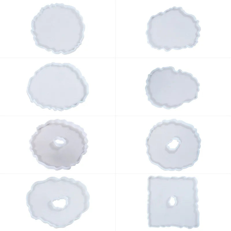 1PC DIY Coaster Tray Mirror Silicone Resin Mold for Table Decoration UV Resin Mold Epoxy Resin Art Supplies Resin Mold DIY
