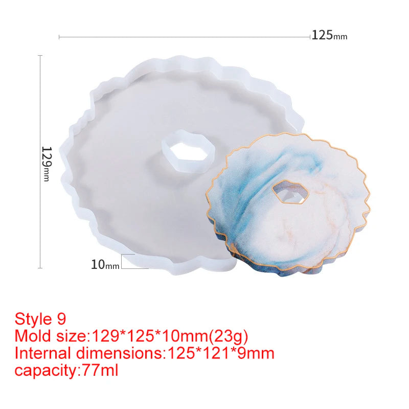 1PC DIY Coaster Tray Mirror Silicone Resin Mold for Table Decoration UV Resin Mold Epoxy Resin Art Supplies Resin Mold DIY