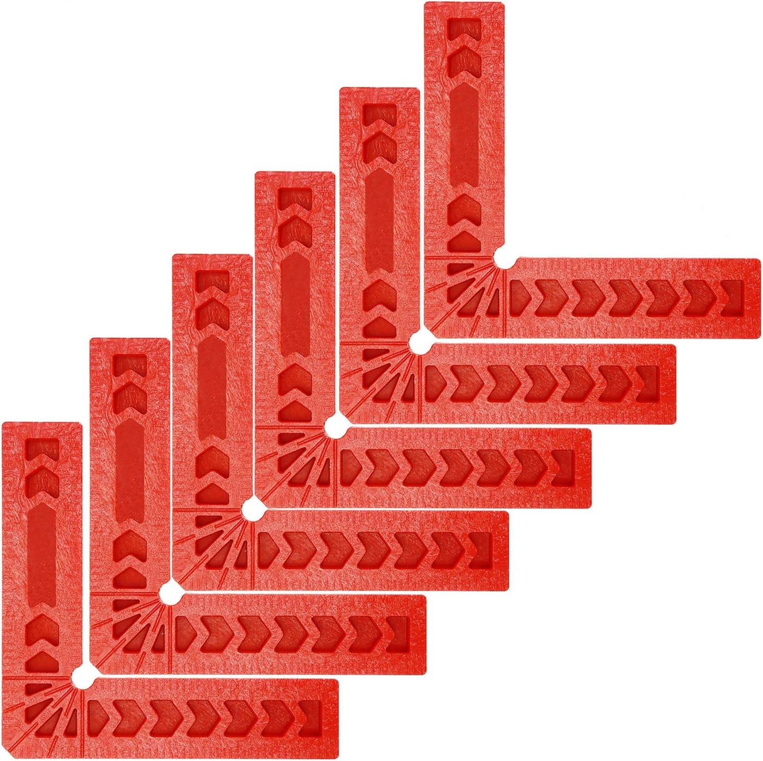 6 PCS 4 Inch 90 Degree Positioning Squares, Right Angle Clamps Woodworking Carpenter Corner Clamping Square Tool for Picture Frames, Boxes, Cabinets or Drawers, Red