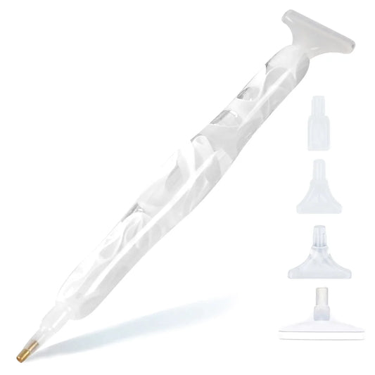 Resin Diamond Painting Pen for Adult,White Curvy Body Pen Diamond Art Accessories Kits,5D DIY Acrylic Applicator Accessories Gem Jewel Wax Picker Tool