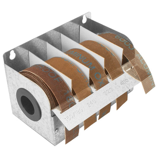 Steel Sandpaper Dispenser with 5 Turners Mesh Abrasive 1" X 20' Rolls