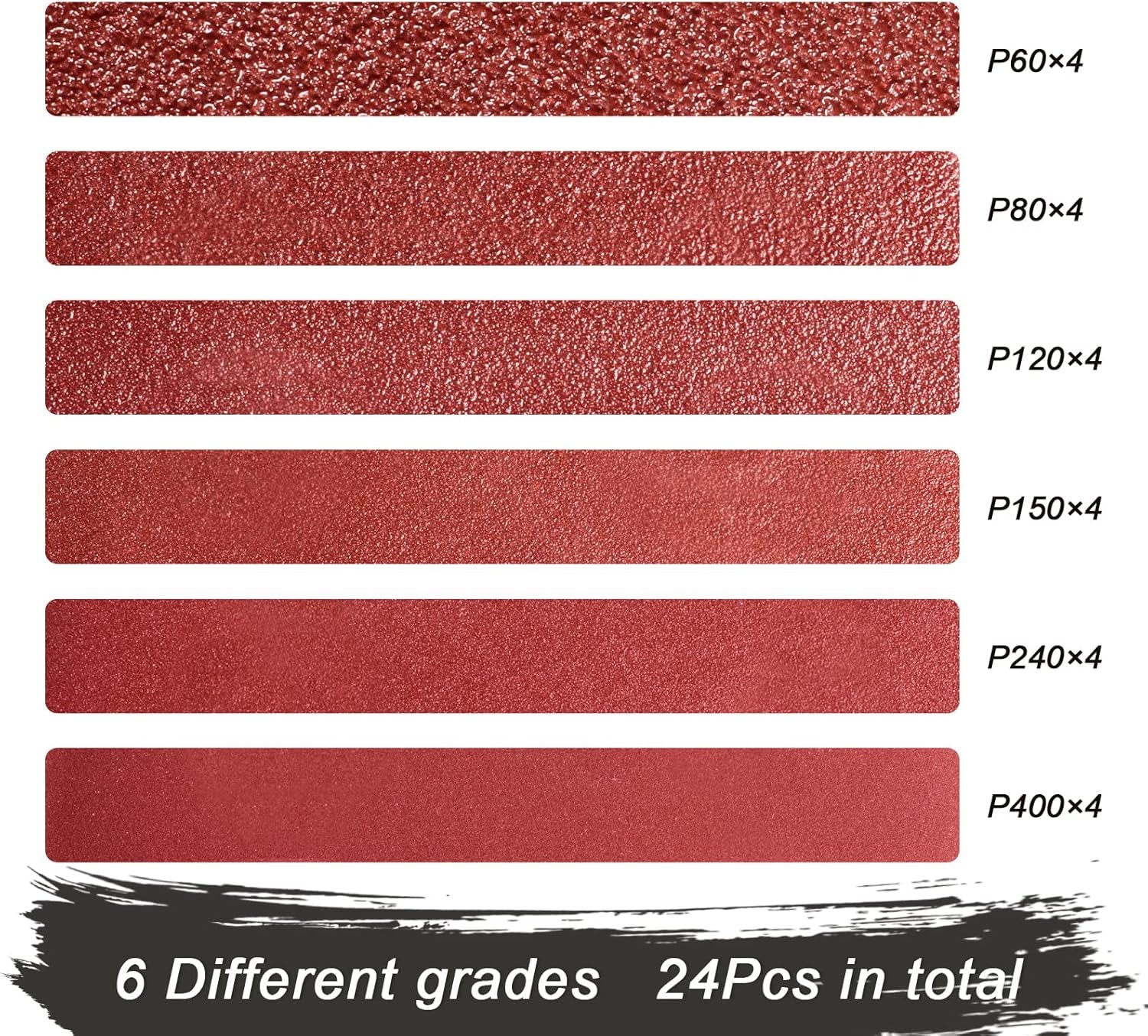 Sanding Belts 1×30-Inch Sanding Belt Belt Sander Belt Sander Paper, (4 Each of 60, 80, 120,150,240,400 Grits) Aluminum Oxide 24PCS