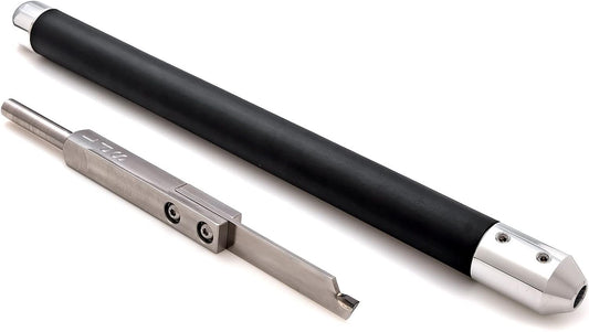Carbide Simple Parting Grooving Tool for Wood Turning Lathe, Re-Sharpenable (With 17" Interchangeable Handle with Foam Grip), USA Made
