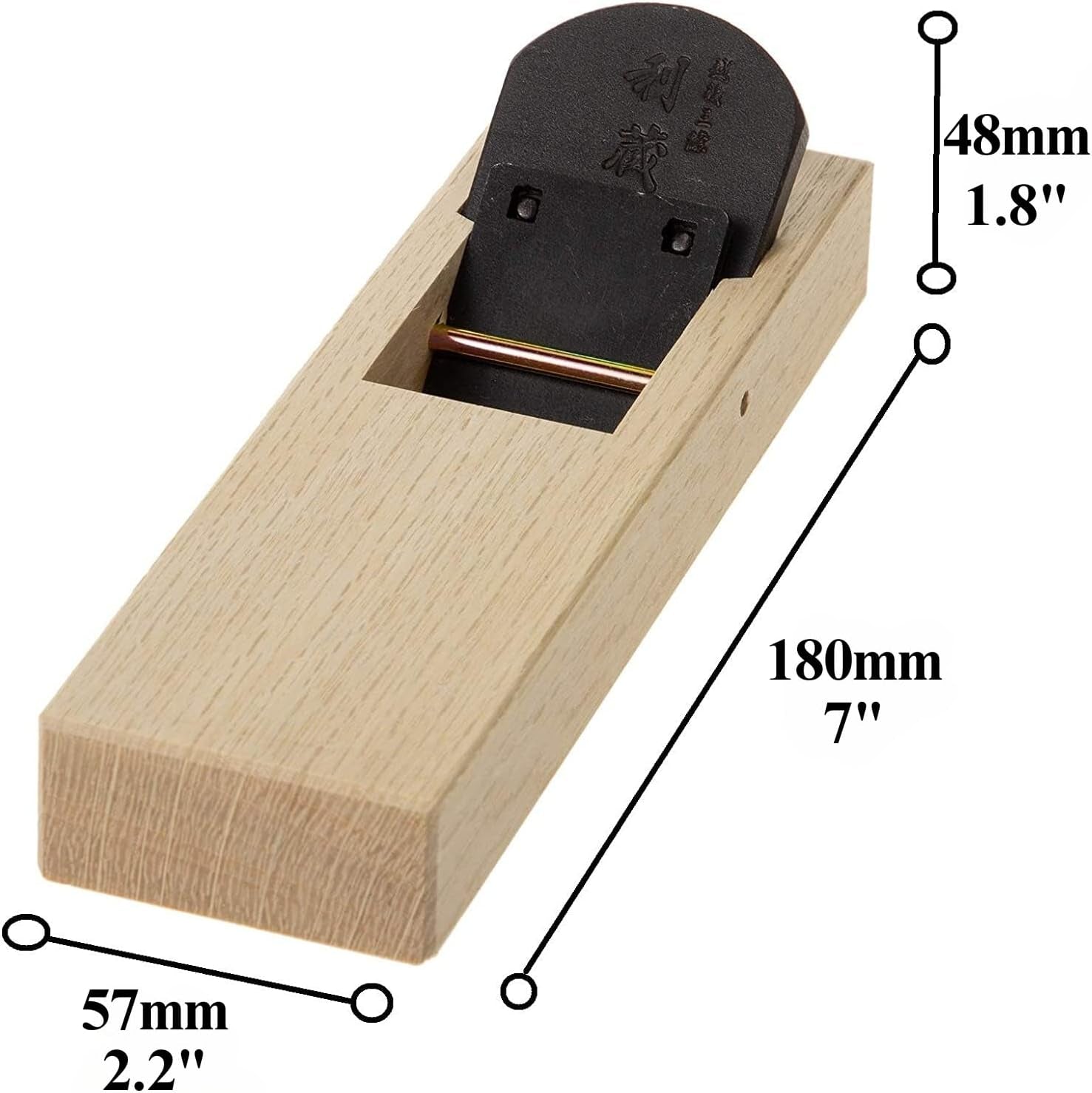 Japanese Hand Plane 42Mm for Woodworking [Replaceable Blade System], KANNA Small Block Plane Tool for Wood Chamfering and Smoothing, Made in JAPAN