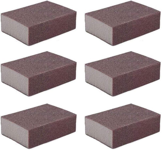 Sponge Emery Cloth Sandpaper Blocks Buffing Diamond Polishing Pads Hand Sanding Tool 6Pcs (220 Grit)