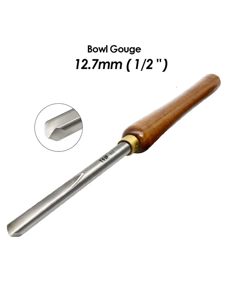HSS Woodturning Gouge Wood Lathe Turning Tools Spindle Bowl Carpentry Chisel with Walnut Handle for Woodworking
